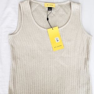 St. John Chino Shimmer Tank Top Small NWT